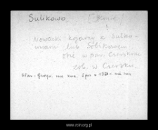 Sulikowo. Files of Blonie district in the Middle Ages. Files of Historico-Geographical Dictionary of Masovia in the Middle Ages