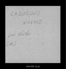 Zabor&oacute;w. Files of Blonie district in the Middle Ages. Files of Historico-Geographical Dictionary of Masovia in the Middle Ages