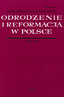 Odrodzenie i Reformacja w Polsce T. 42 (1998), Ttitle pages, Contents