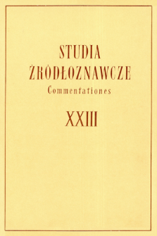 Studia Źródłoznawcze = Commentationes T. 23 (1978), Komunikaty