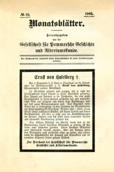 Monatsbl&auml;tter Jhrg. 19, H. 10 (1905)