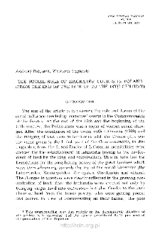 The Social Role of Magnates&rsquo; Courts in Poland (from the End of the 16th up to the 18th Century)