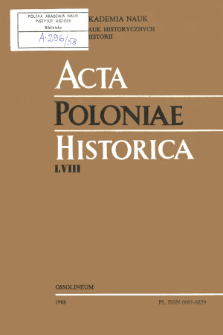 Acta Poloniae Historica. T. 58 (1988), Comptes rendus