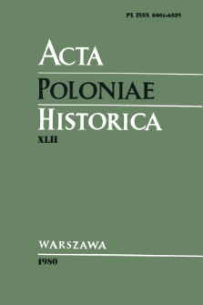 Acta Poloniae Historica. T. 42 (1980), Title pages, Contents
