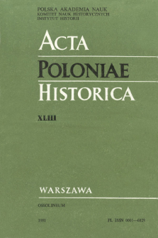Acta Poloniae Historica. T. 43 (1981), Strony tytułowe, Spis treści