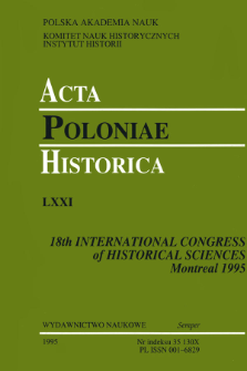 Acta Poloniae Historica. T. 71 (1995), Title pages, Contents