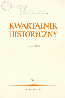 Kwartalnik Historyczny R. 78 nr 2 (1971), Listy do redakcji