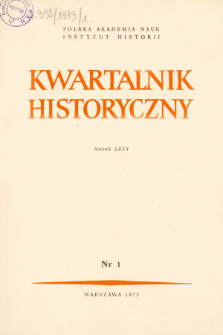 Kwartalnik Historyczny. R. 80 nr 1 (1973), Strony tytułowe, Spis treści