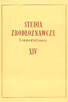 Studia Źr&oacute;dłoznawcze = Commentationes T. 14 (1969), Zapiski krytyczne i sprawozdania