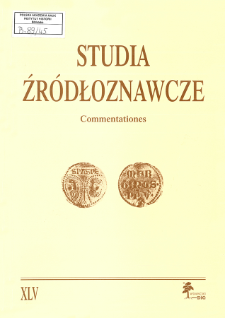 Studia Źródłoznawcze = Commentationes T. 45 (2007), Komunikaty