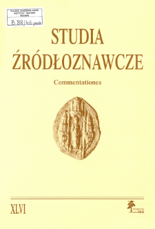 Studia Źr&oacute;dłoznawcze = Commentationes T. 46 (2009), Artykuły recenzyjne i recenzje