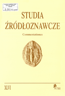 Studia Źródłoznawcze = Commentationes T. 46 (2009), Title pages, Contents