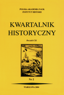 Kwartalnik Historyczny R. 111 nr 2 (2004), Strony tytułowe, Spis treści