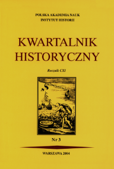 Kwartalnik Historyczny. R. 111 nr 3 (2004), Strony tytułowe, spis treści