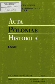 Acta Poloniae Historica. T. 73 (1996), Abstracts