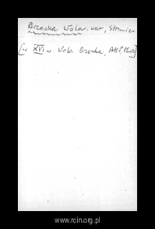 Brzeska Wola. Files of Warka district in the Middle Ages. Files of Historico-Geographical Dictionary of Masovia in the Middle Ages