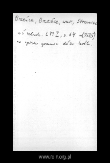 Brzeźce. Files of Warka district in the Middle Ages. Files of Historico-Geographical Dictionary of Masovia in the Middle Ages