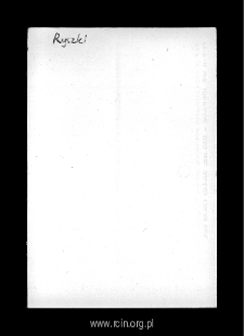 Ryszki. Files of Warka district in the Middle Ages. Files of Historico-Geographical Dictionary of Masovia in the Middle Ages