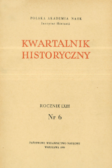 Kwartalnik Historyczny R. 63 nr 6 (1956), Title pages, Contents