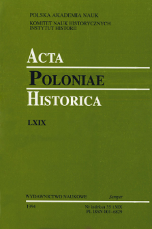 Acta Poloniae Historica. T. 69 (1994), Comptes rendus