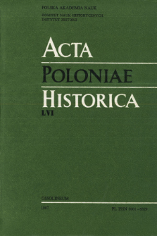 Acta Poloniae Historica. T. 56 (1987), Title pages, Contents