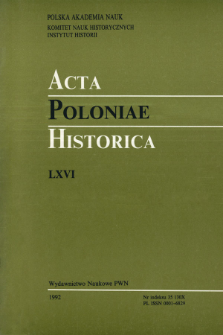 Acta Poloniae Historica. T. 66 (1992), Strony tytułowe, Spis treści