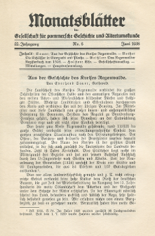 Monatsbl&auml;tter Jhrg. 52, H. 6 (1938)