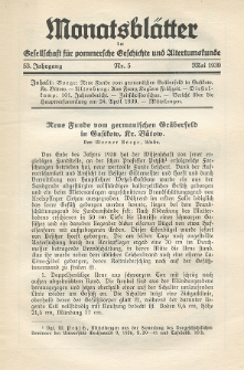 Monatsblätter Jhrg. 53, H. 5 (1939)