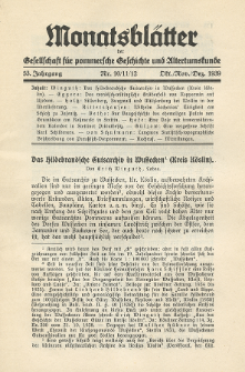 Monatsbl&auml;tter Jhrg. 53, H. 10/11/12 (1939)