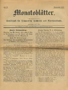 Monatsbl&auml;tter Jhrg. 32, H. 11 (1918)