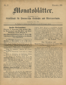 Monatsbl&auml;tter Jhrg. 33, H. 11 (1919)