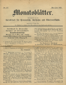 Monatsblätter Jhrg. 35, H. 5/6 (1921)