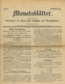 Monatsblätter Jhrg. 35, H. 12 (1921)
