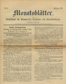 Monatsbl&auml;tter Jhrg. 36, H. 2 (1922)