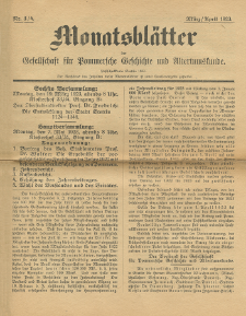 Monatsblätter Jhrg. 37, H. 3/4 (1923)