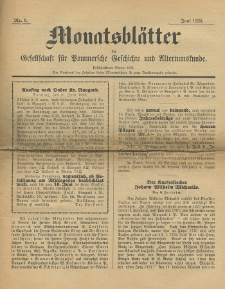 Monatsblätter Jhrg. 39, H. 6 (1925)