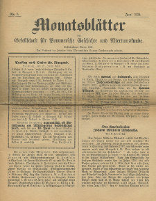 Monatsbl&auml;tter Jhrg. 39, H. 6 (1925)
