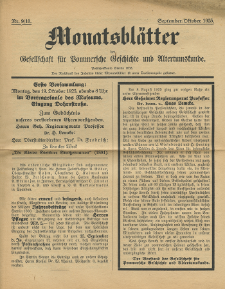 Monatsbl&auml;tter Jhrg. 39, H. 9/10 (1925)