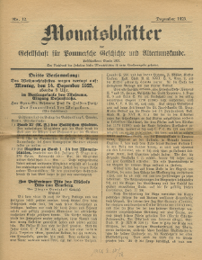 Monatsblätter Jhrg. 39, H. 12 (1925)