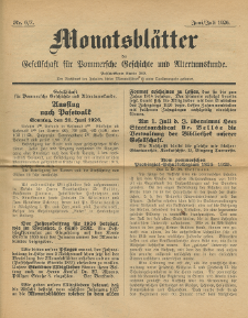 Monatsblätter Jhrg. 40, H. 6/7 (1926)