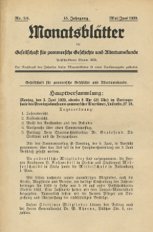 Monatsbl&auml;tter Jhrg. 43, H. 5/6 (1929)