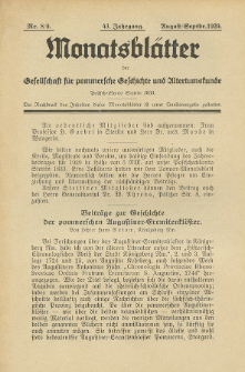 Monatsblätter Jhrg. 43, H. 8/9 (1929)