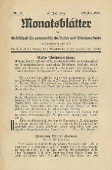 Monatsbl&auml;tter Jhrg. 43, H. 10 (1929)