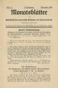 Monatsbl&auml;tter Jhrg. 43, H. 11 (1929)