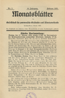 Monatsblätter Jhrg. 44, H. 2 (1930)