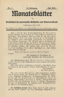 Monatsbl&auml;tter Jhrg. 44, H. 7 (1930)