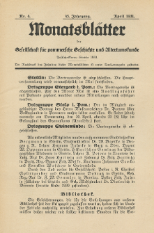 Monatsbl&auml;tter Jhrg. 45, H. 4 (1931)