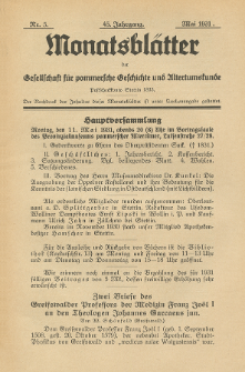 Monatsbl&auml;tter Jhrg. 45, H. 5 (1931)