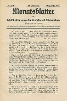 Monatsbl&auml;tter Jhrg. 45, H. 8/9 (1931)