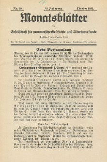 Monatsbl&auml;tter Jhrg. 45, H. 10 (1931)